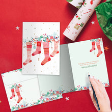 Load image into Gallery viewer, TF Holiday Card- Overflowing Stockings, Christmas 22315
