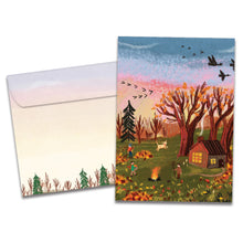 Load image into Gallery viewer, TF Holiday Card- Falling Leaves, Thanksgiving 22373