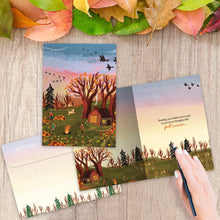 Load image into Gallery viewer, TF Holiday Card- Falling Leaves, Thanksgiving 22373