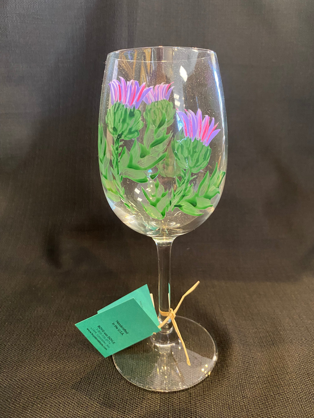 Wine Glass- Thistle