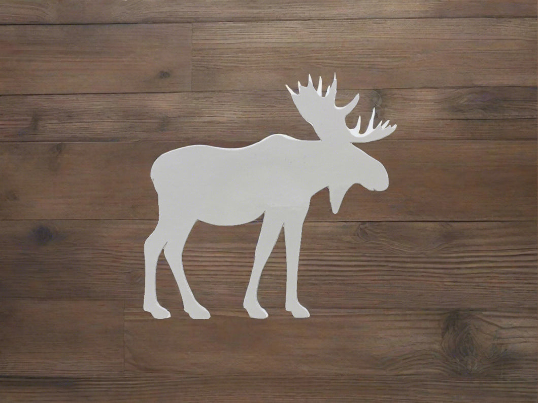 Decal- Moose White Cutout-Decal #13 MJMOMC1DE