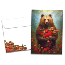 Load image into Gallery viewer, TF Holiday Card- Floral Heart Bear, Valentine's Day 22278
