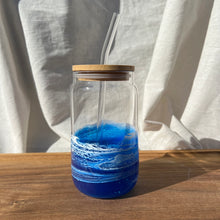 Load image into Gallery viewer, Glass Tumbler Ocean Resin
